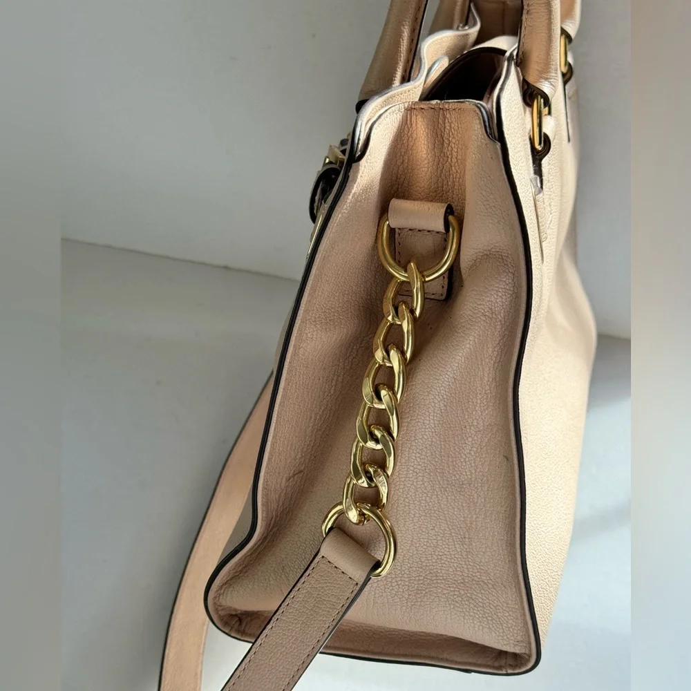 MICHAEL KORS HAMILTON Leather Pink Chain Satchel Crossbody Handbag